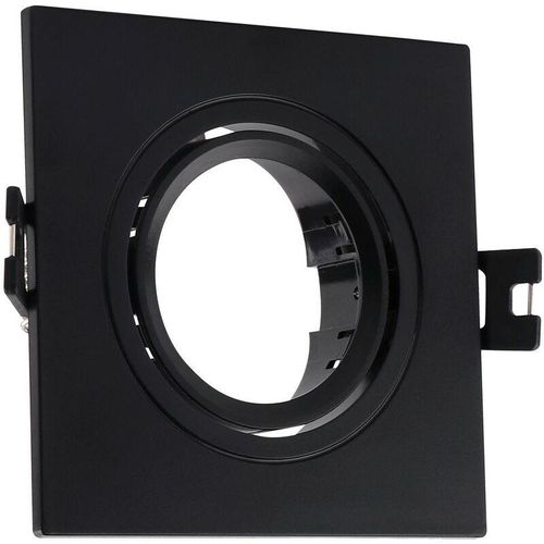 8445044068982 - Ledkia - Downlight-Ring Eckig Schwenkbar für LED-Glühbirnen GU10   GU53 Ausschnitt ø 75 mm Schwarz Matt29 mm