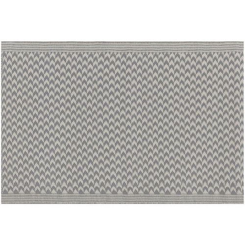 4251682232753 - Outdoor u Indoor Teppich Grau Polypropylene 60x90 cm mit Zackenmuster Rechteckig Kurzflor Gartenaccessoires Terrasse Balkon Wohnzimmer