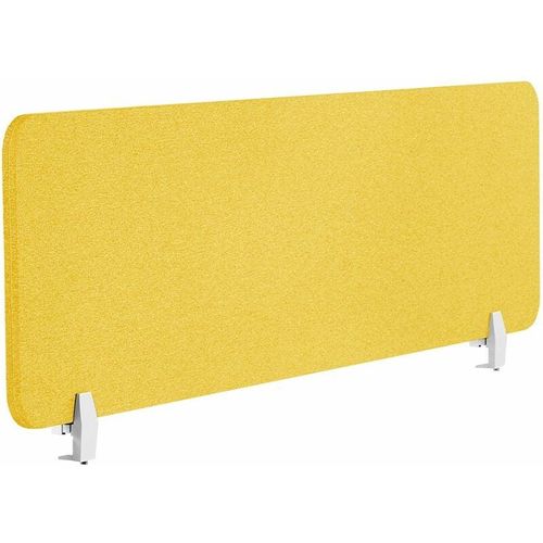 4255664817525 - Beliani - Schreibtisch Trennwand Senfgelb Stoff pet Kunststoff 160 x 40 cm zum Aufstellen Klemmen Schallschutz Sichtschutz Pinnwand Büro Home Office