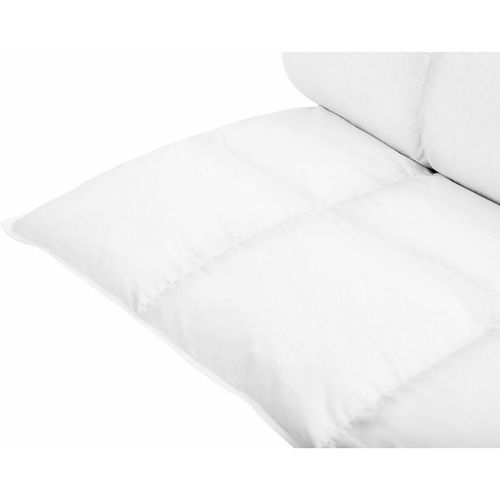 4251682264747 - Beliani - Bettdecke Weiß Japara Baumwolle Entendaunen 155 x 220 cm Extra Warm geräuscharm luftdurchlässig leicht Winter Schlafzimmer