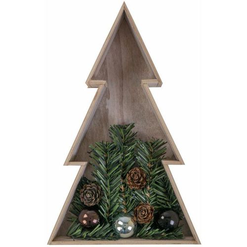 4250407316266 - Buri - 3D led Holz-Weihnachtsbaum 28 cm Holztanne Weihnachten Leuchtbaum Tischdeko Echtholz - Weiß