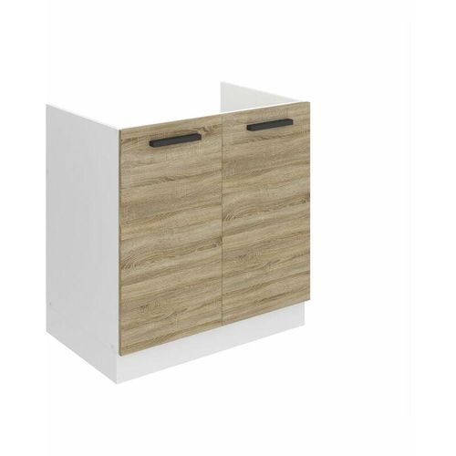 5904316250430 - Unterschrank Küche Spülenunterschrank 80 cm Breite sdz Küchenunterschrank ohne Arbeitsplatte Spülenschrank mit 2 Türen Sonoma-Eiche - Belini