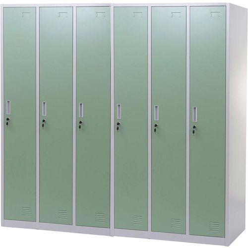 4057651369297 - - Schließfach Preston T829 Spind Wertfachschrank Schließfachschrank Metall 6 Fächer grün - green