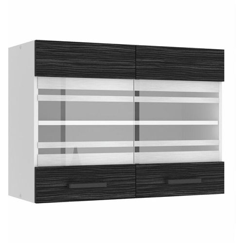 5904316249588 - Hängeschrank Küche Küchenschränke sgw Breite 80 cm Oberschrank mit 2 Türen Küchenhängeschränke Wandschrank Hängend Königliches Ebenholz - Belini