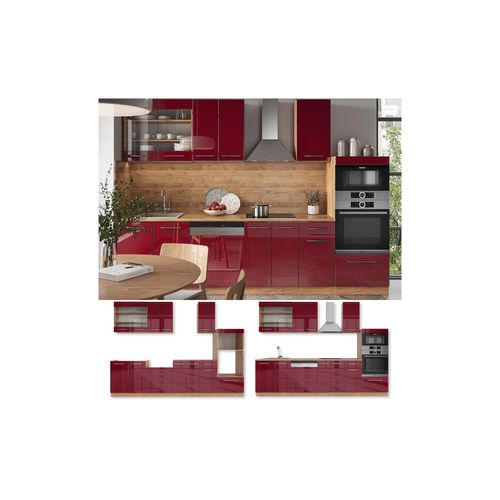 4066731167562 - Küchenzeile Küchenblock Einbauküche Fame-Line Eiche Bordeaux Rot 300 cm modern Küchen Schränke Schubunterschrank Unterschrank Spülenunterschrank Hängeschrank Mikrowellenschrank Geschirrspülerblende 4066731167562 - Küchenzeile Küchenblock Einbauküche Fame-Line Eiche Bordeaux Rot 300 cm modern Küchen Schränke Schubunterschrank Unterschrank Spülenunterschrank Hängeschrank Mikrowellenschrank Geschirrspülerblende