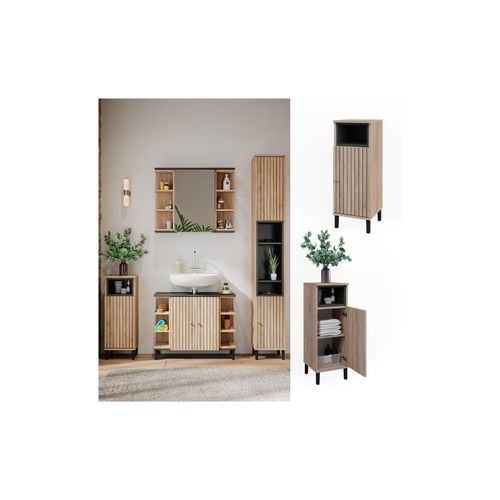 4066731276837 - Midischrank Aquis Sonoma 30 x 868 cm mit Tür und offenem Fach Vicco