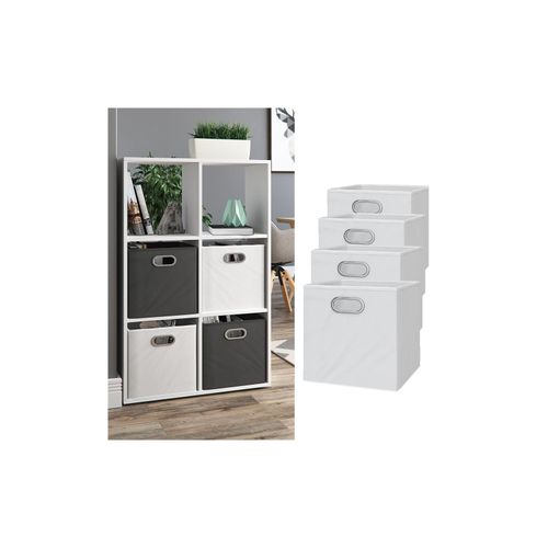 4251421927858 - VICCO 4er Set Faltbox 30x30 cm weiß Faltkiste Aufbewahrungsbox Regalbox Box