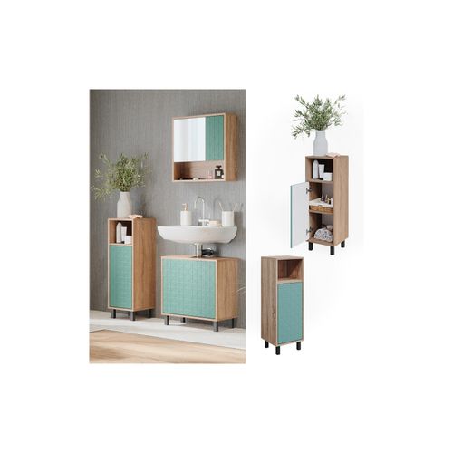 4066731228416 - Badschrank Agasta 30cm schmaler Schrank für Badezimmer in sonoma