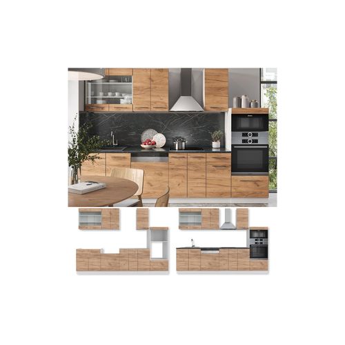 4066731166442 - Küchenzeile Küchenblock Einbauküche Fame-Line Weiß Eiche 300 cm modern Küchen Schränke Schubunterschrank Unterschrank Spülenunterschrank Hängeschrank Mikrowellenschrank Geschirrspülerblende 4066731166442 - Küchenzeile Küchenblock Einbauküche Fame-Line Weiß Eiche 300 cm modern Küchen Schränke Schubunterschrank Unterschrank Spülenunterschrank Hängeschrank Mikrowellenschrank Geschirrspülerblende