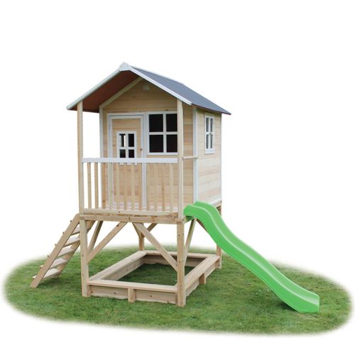 8718469460298 - Exit Toys Spielhaus Loft mit Veranda Sandkasten und Rutsche ca328x185x255 cm