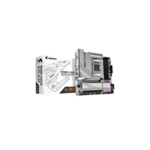 4719331859336 - GIGABYTE B650M AORUS ELITE AX ICE Mainboard - AMD B650 - AMD AM5 socket - DDR5 RAM - Micro-ATX