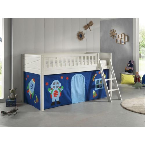 5420070240697 - VIPACK - Spielbett SCOTT LF 90 x 200 cm mit Rolllattenrost Leiter und Textilset Vorhang Astro