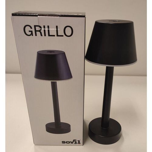 8020588654220 - Wiederaufladbare led-tischleuchte grillo 3w 3000k schwarz - 97901 06 - Sovil