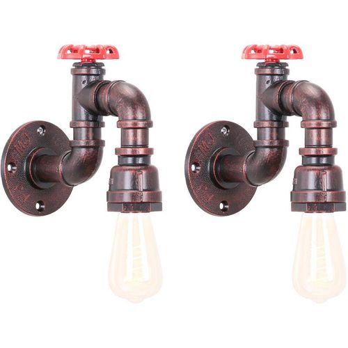 6033797018938 - Axhup - Wandleuchte Kerze Vintage Industrielle Retro Wasserrohr Wandlampe Art Lampe Decor für Wohnzimmer Esszimmer Bar Café - Schwarz