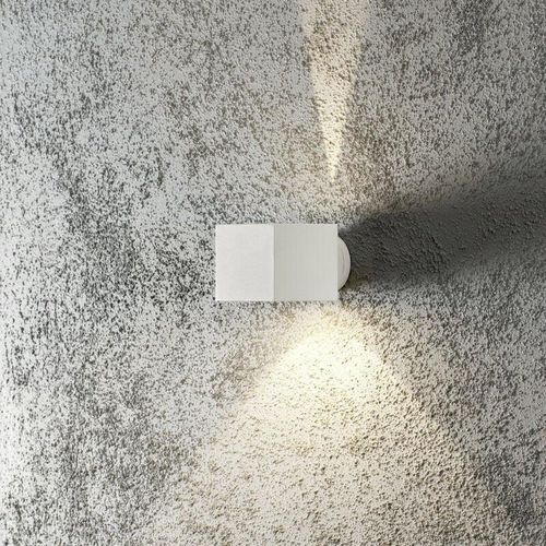 7318307341256 - Konstsmide Lighting - Konstsmide Modena Moderne quadratische Up-Down-Wandleuchte für den Außenbereich weiß IP44