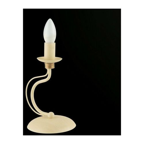 8050713210977 - Bonetti Illumina - Elfenbein Decape Eisen-Tischlampe mit Gold-Finish ein Licht 17x h27 cm