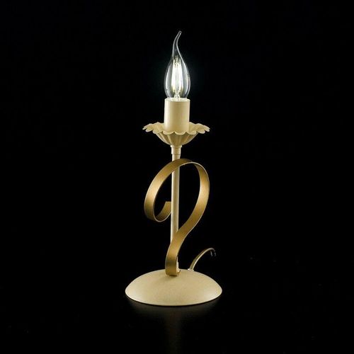 8050713211615 - Bonetti Illumina - Tischlampe aus Eisen Elfenbein Gold Decape One Light 13x h25 cm