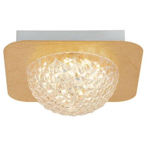 5053423164557 - Searchlight - Suchscheinwerfer Celestia 1 Light Square led Deckenleuchte - Blattgold mit klarem Acryl