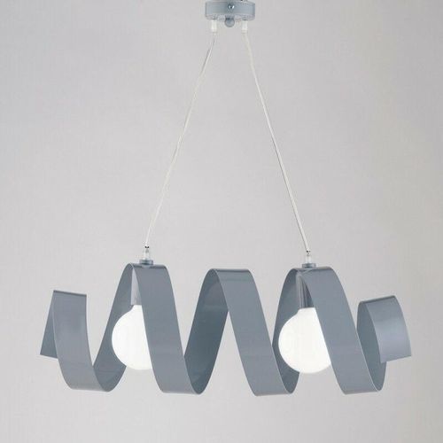 8050713211660 - Bonetti Illumina - Pendelleuchter aus Eisen mit zwei Lichtern Grau 54x h20 cm