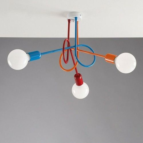 8050713212193 - Bonetti Illumina - Moderne Deckenlampe aus mehrfarbigem Eisen drei Lichter 42x h30 cm