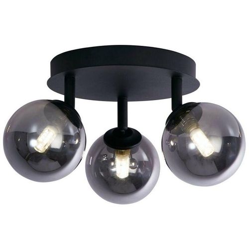 5053423242002 - Crosby 3 Light Semi Flush Black Rauchglas - Searchlight