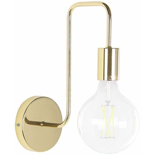 4251682247290 - Beliani - Wandleuchte Gold mit 32 cm Höhe Lampe aus Metall Wohnzimmer Schlafzimmer Küche Flur Moderne Deckenleuchte Modernes Design - Gold