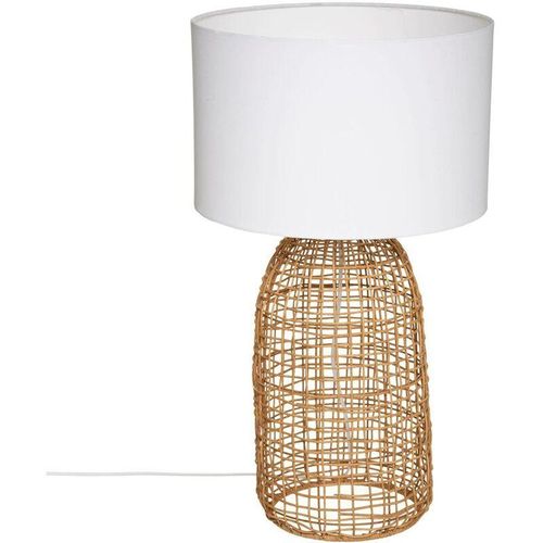 3560237586106 - Zylinderleuchte Karla - Rattan - weiß h 56 cm Atmosphera Beige weiß