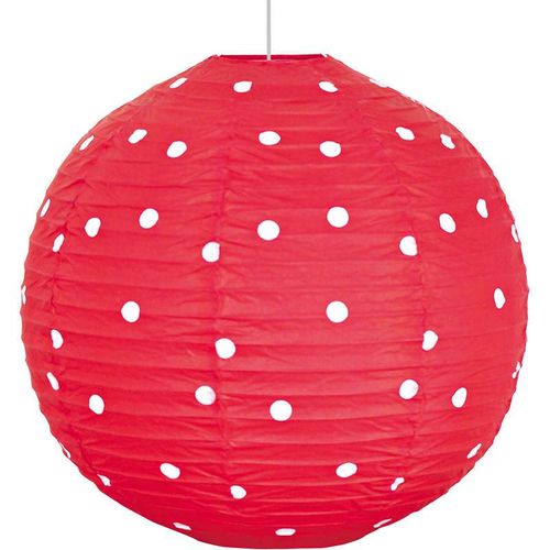 4260462313421 - Etc-shop - Design Decken Pendel Lampe rot weiß gepunktet Kinder Zimmer Beleuchtung Kugel Hänge Lampe