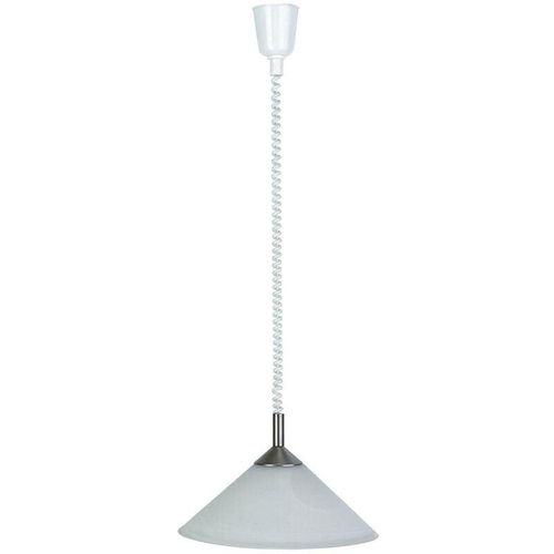 4004353052545 - BRILLIANT Lampe Ariana Pendelleuchte 40cm Rollizug eisen weiß-alabaster 1x A60 E27 60W geeignet für Normallampen (nicht enthalten) Höhenverstellbar durch Rollizug