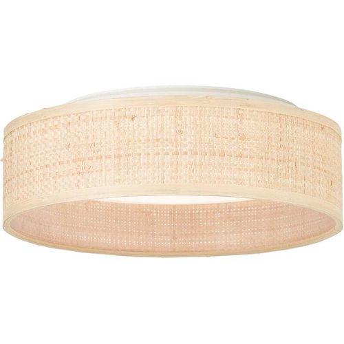 4004353421617 - Zoe Deckenleuchte 28cm natur weiß Raffia Kunststoff Metall 24 W LED integriert (3100lm 3000-6500K)