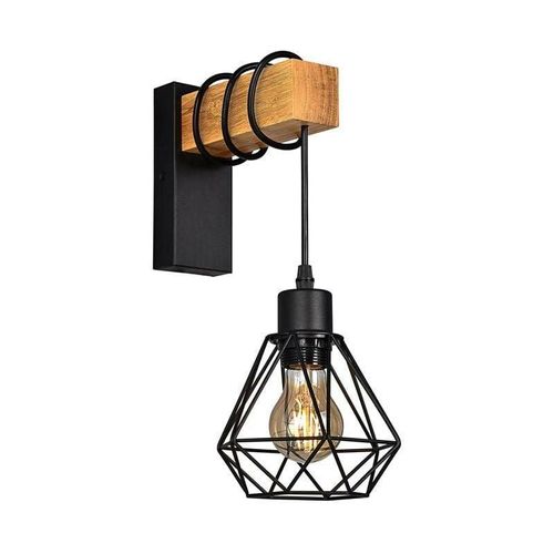 8435427130009 - Barcelona Led - Wandleuchter aus Holz mit Metallkäfig 
oden Farbe Schwarz - Schwarz