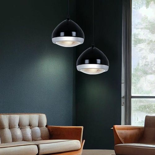 4059157353305 - Etc-shop - Hängeleuchte Hängelampe Pendelleuchte Esstischlampe Wohnzimmer Höhe anpassbar Glaskugel Metall schwarz 1x E14 Fassung DxH 17x100cm