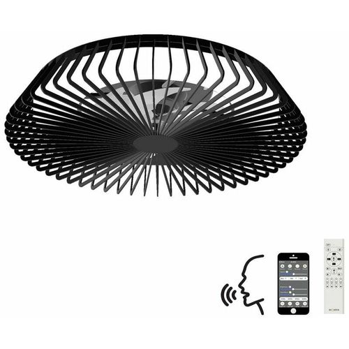 8435153271212 - Inspired Lighting - Mantra Himalaya Dimmbare LED-Deckenleuchte & 35-W-DC-Lüfter Fernbedienung app & Alexa Google-Sprachsteuerung Schwarz