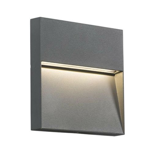 5055832951643 - Led Square Wand-   Führungsleuchte - Grau 230V IP44 4W - Knightsbridge