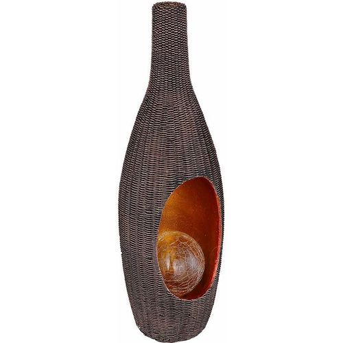 4059157354531 - Solarleuchte Rattan-Optik goldfarben mit Glaskugel Solarleuchte Gartendeko für Außen Deko Design Crackle braun led warmweiß LxH 143x455 cm 4059157354531 - Solarleuchte Rattan-Optik goldfarben mit Glaskugel Solarleuchte Gartendeko für Außen Deko Design Crackle braun led warmweiß LxH 143x455 cm