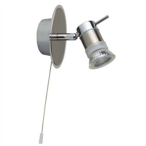 5053423076928 - Aries - 1 helles Badezimmer Chrom Satin Silber IP44 GU10 - Searchlight