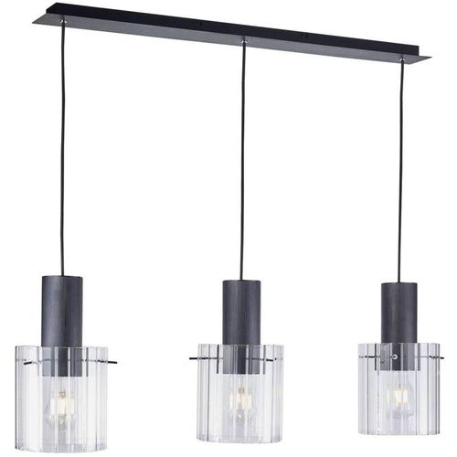 4251911775778 - Hängeleuchte Eirian 90 cm 3-flammig schwarz Glas - klar Schwarz - Lucande