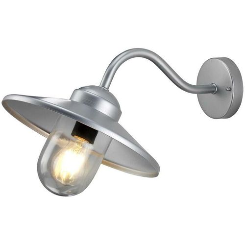 5024005706601 - Lighting klampenborg Wandleuchte Klampenborg E27 40W IP44 Edelstahl klares Glas Silber B275cm Ø275cm dimmbar - Elstead