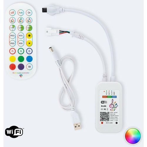 8445044118243 - Ledkia - Controller Dimmer Tuya WiFi LED-Streifen rgb Digital spi 5V dc mit ir Fernbedienung rgb 15 mm