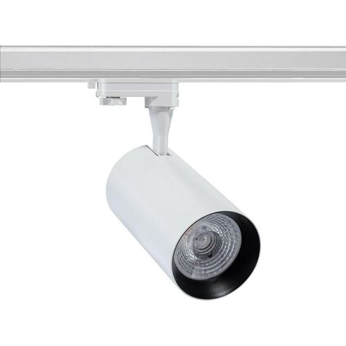 8445044090938 - Ledkia - LED-Strahler Vulcan Weiss 30W für 3-Phasenstromschienen Warmes Weiß 3000K - 3500K 24°