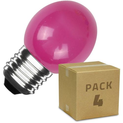 8445044071319 - Ledkia - 4er Pack LED-Glühbirnen E27 3W 300 lm G45 Rosa Einfarbig 3000K Rosa