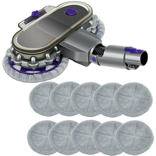 4252023210171 - Trade-Shop Wischaufsatz Wischmopp Elektrisch für Dyson V15 V11 V10 V8 V7 Staubsauger Bodenwischer mit abnehmbarem Wassertank + 10 waschbare Mopptücher