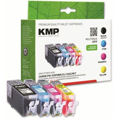 4011324151350 - MULTIPACK C81V - 4er-Pack - Schwarz Gelb Cyan Magenta - Tintenpatrone (Alternative zu Canon CLI-526C Canon CLI-526M Canon CLI-526Y Canon PGI-525PGBK Canon 4529B001 Canon 4541B001 Canon 4542B001 Canon 4543B001)