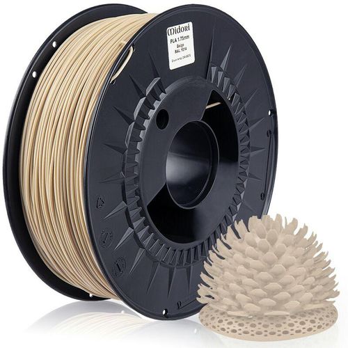 4058592510915 - ® 3D Drucker 175mm PLA Filament 1kg Spule Rolle Premium Beige RAL1014 - Beige - Midori