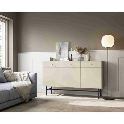 5905351293642 - Furnix - Kommode Taylie Sideboard mit drei Schubladen und drei Türen Creme