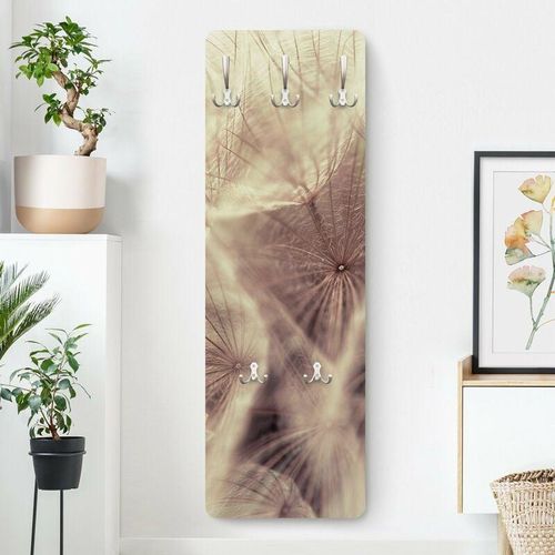 4055957058617 - Garderobe Blumen - Detailreiche Pusteblumen Makroaufnahme mit Vintage Blur Effekt Größe HxB 119cm x 39cm