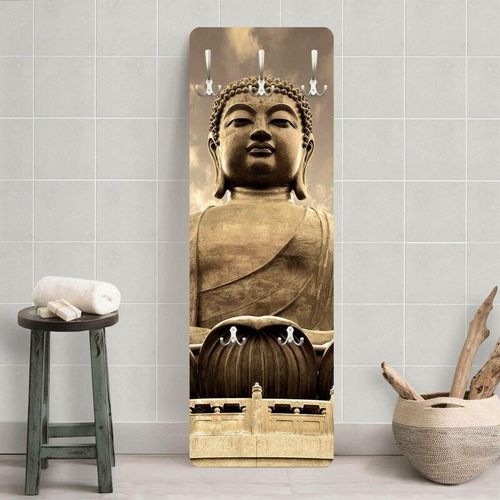 4055957124886 - Micasia - Garderobe - Großer Buddha Sepia Größe HxB 119cm x 39cm