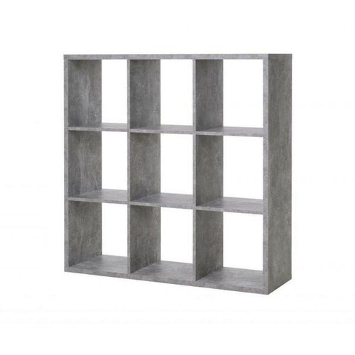 0645656387688 - Toscohome - Trennwand Bücherregal 107x107H cm Holz mit 9 Würfeln beton Farbe - Max9