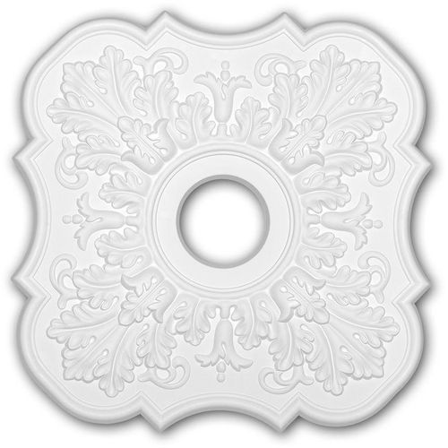 4250691775336 - Decor - Rosette profhome 156053 Zierelement Deckenelement Neo-Klassizismus-Stil weiß 522 x 522 cm - weiß