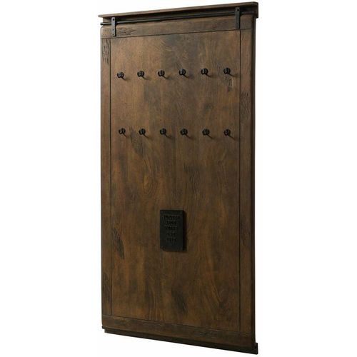 4251213581176 - Massivmoebel24de - Wandgarderobe Mango 100x8x190 braun lackiert railway 4008 - braun